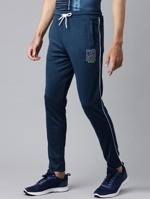 navy blue side striped full length track pant - 17855657 - Very Small Image - 1