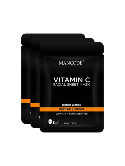 mancode vitamin c sheet mask, 20ml ( pack of 3 ) - 17855950 - Very Small Image - 1