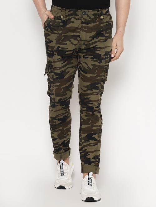 olive green camouflage cargo trouser - 17856563 - Very Small Image - 1