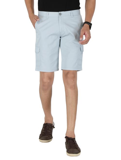 light blue solid bermuda shorts - 17856937 - Very Small Image - 1