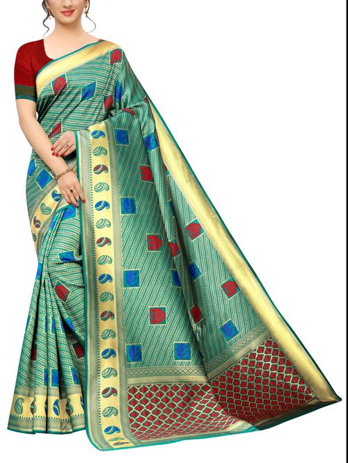 fab-banarasi silk,size:saree-5.5m,blouse-0.8m - 17857041 - Very Small Image - 1