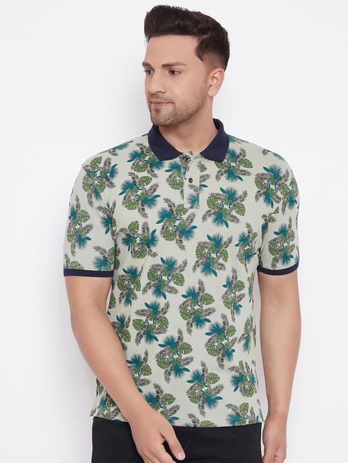 green printed polo t-shirt - 17857394 - Very Small Image - 1