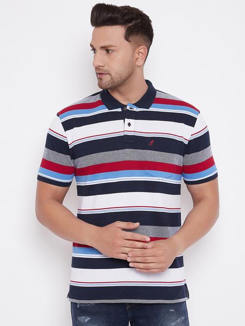 multi colored striped polo t-shirt - 17857426 - Very Small Image - 1