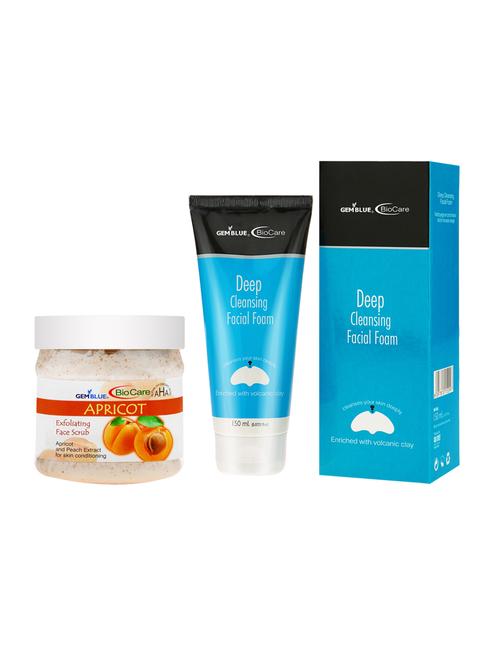gemblue biocare deep cleansing facial foam,150ml and apricoat scrub,500ml - 17857785 - Very Small Image - 1