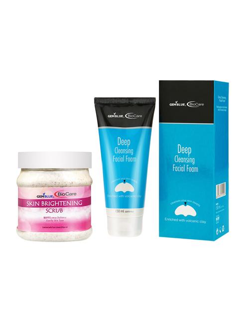 gemblue biocare deep cleansing facial foam,150ml and skin brightening scrub,500ml - 17857808 - Very Small Image - 1