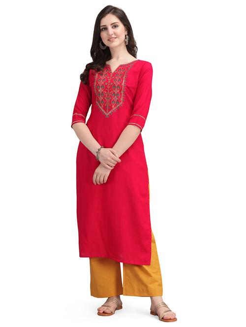 embroidered straight kurta - 17857830 - Very Small Image - 1