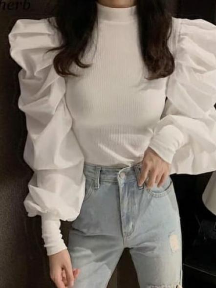 imported rib top with crepe and - 17858200 - Very Small Image - 1