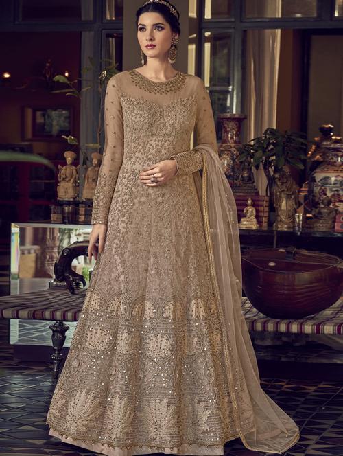 embroidered semi-stitched suit - 17859926 - Very Small Image - 1
