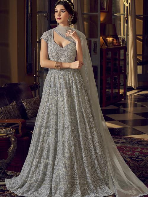 embroidered suits semi-stitched suit - 17859930 - Very Small Image - 1