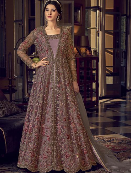 embroidered suits semi-stitched suit - 17859931 - Very Small Image - 1