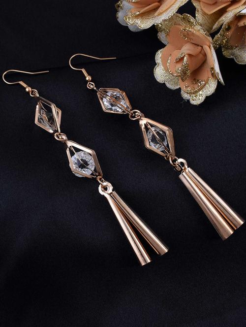 gold brass drop earring - 17859948 - Very Small Image - 1
