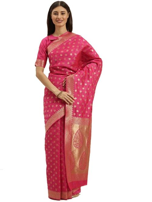 design detail: pink banarasi woven design - 17860009 - Very Small Image - 1