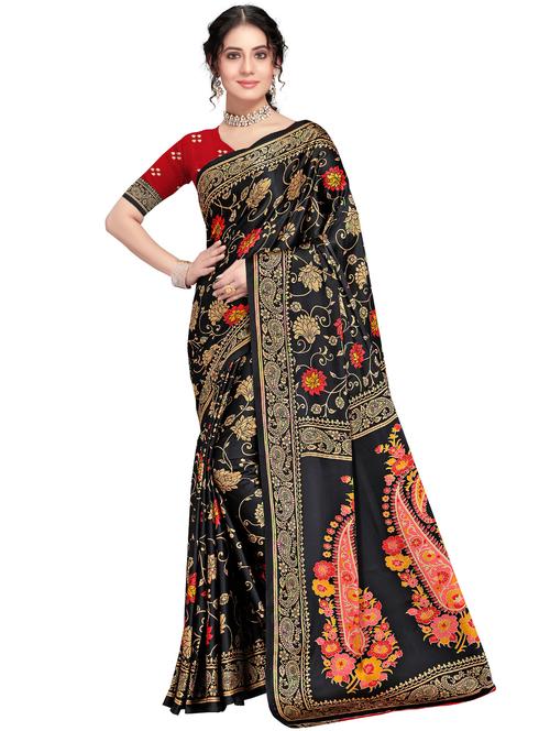 floral printed saree with blouse - 17860109 - Very Small Image - 1