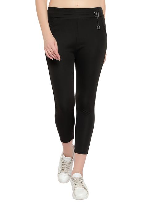 mid rise solid flat front trouser - 17860198 - Very Small Image - 1