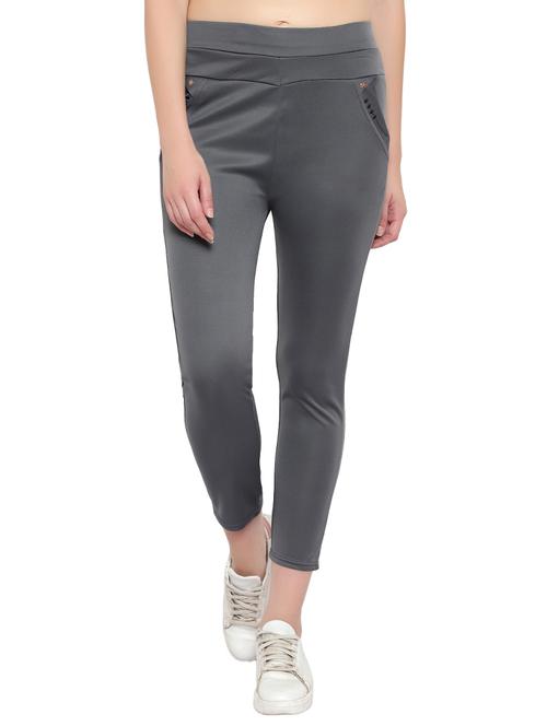 mid rise solid flat front trouser - 17860202 - Very Small Image - 1