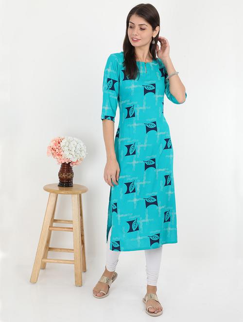 printed straight kurta - 17860247 - Very Small Image - 1