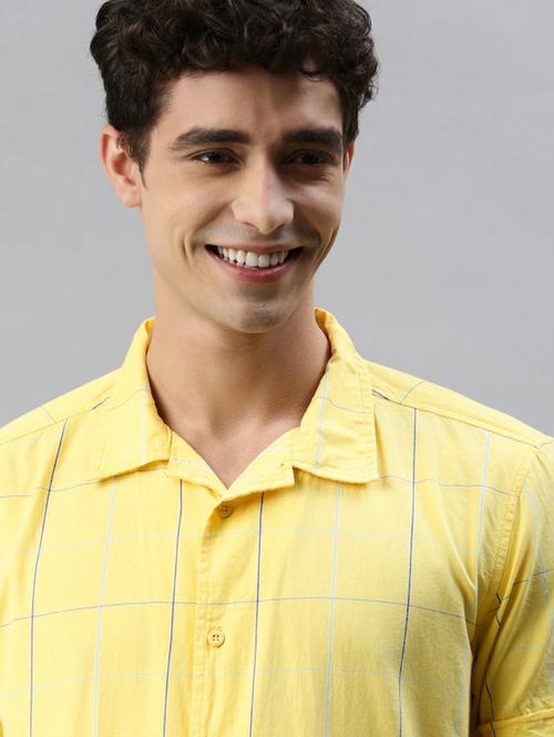 yellow cotton casual shirt - 17860323 - Very Small Image - 1