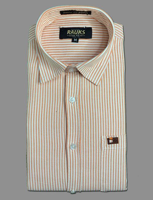 orange cotton casual shirt - 17860349 - Very Small Image - 1