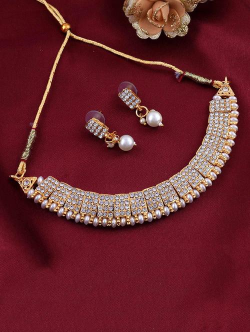 gold brass choker necklace - 17860379 - Very Small Image - 1