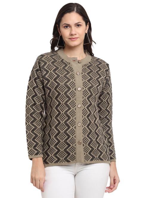 round neck printed cardigan - 17860775 - Very Small Image - 1