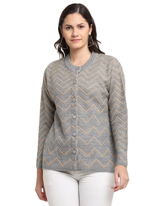 round neck printed cardigan - 17860784 - Very Small Image - 1