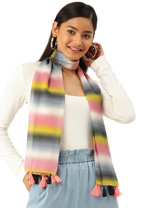 multi colored polyester scarf - 17860990 - Very Small Image - 1