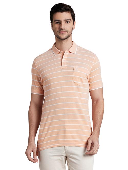 peach striped polo t-shirt - 17861800 - Very Small Image - 1