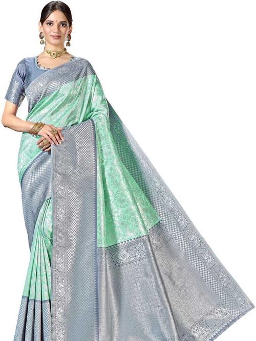 design detail: blue banarasi woven design - 17861948 - Very Small Image - 1