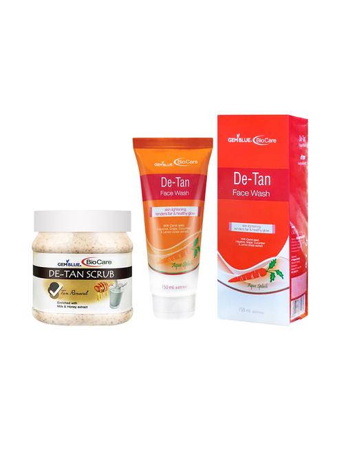 gemblue biocare de-tan scrub, 500ml and de-tan face wash, 150ml - 17862277 - Very Small Image - 1