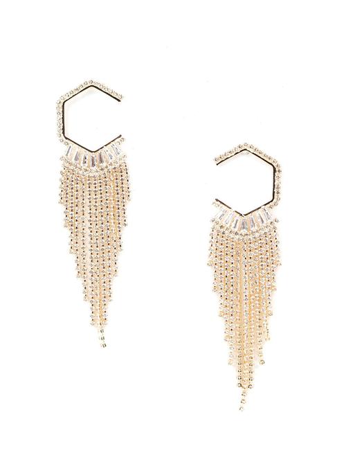 gold metal drop earring - 17862607 - Very Small Image - 1