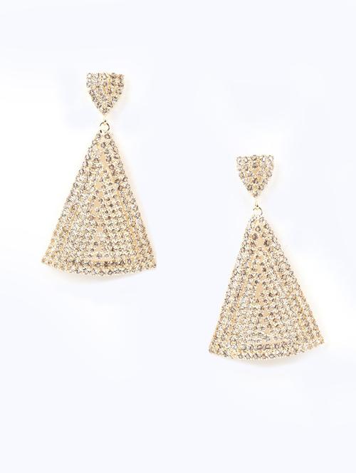 gold metal drop earring - 17862611 - Very Small Image - 1