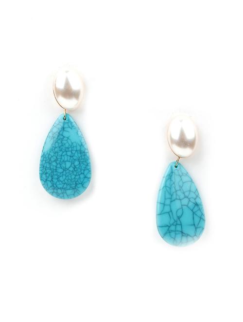 blue metal drop earring - 17862651 - Very Small Image - 1