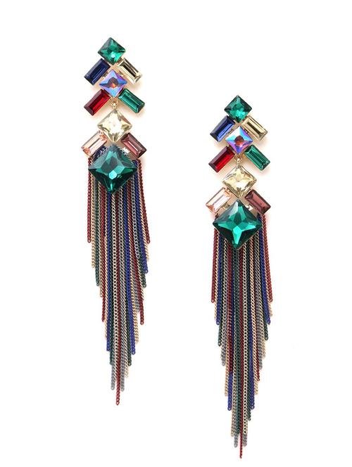 green metal drop earring - 17862677 - Very Small Image - 1