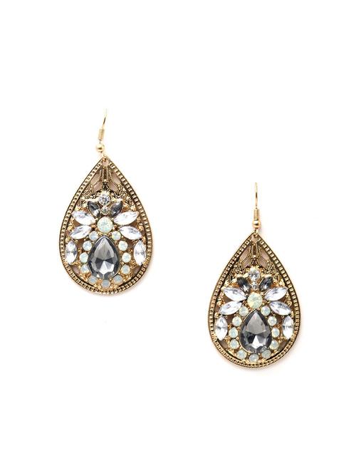 gold metal drop earring - 17862686 - Very Small Image - 1