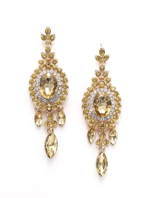 gold metal drop earring - 17862737 - Very Small Image - 1