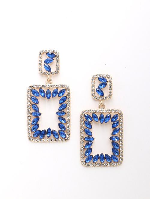blue metal drop earring - 17862738 - Very Small Image - 1
