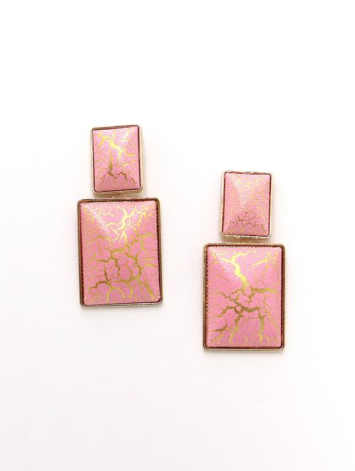 pink metal drop earring - 17862762 - Very Small Image - 1