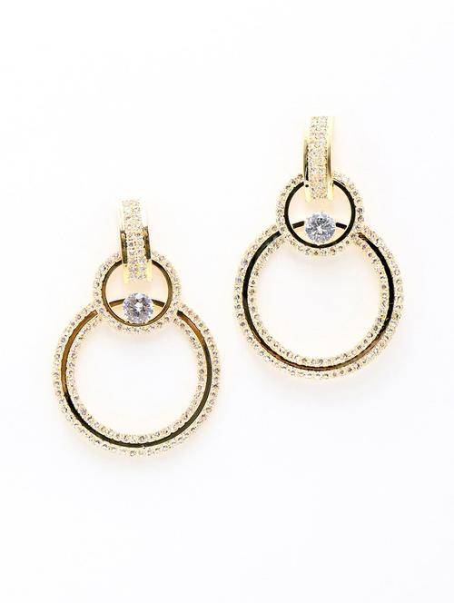 gold metal drop earring - 17862818 - Very Small Image - 1