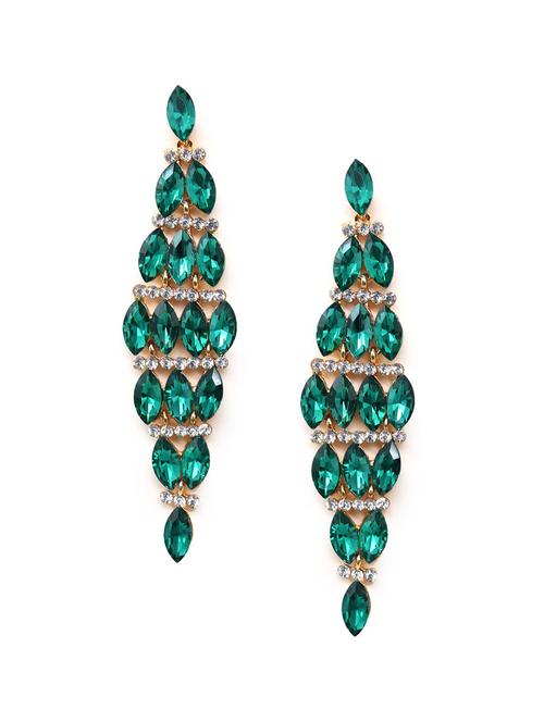 green metal drop earring - 17862870 - Very Small Image - 1