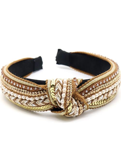 odette brown lacy and beaded brown hair band - 17863140 - Very Small Image - 1