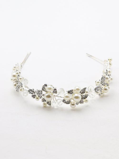 odette silver crystals and pearls hair wine - 17863172 - Very Small Image - 1