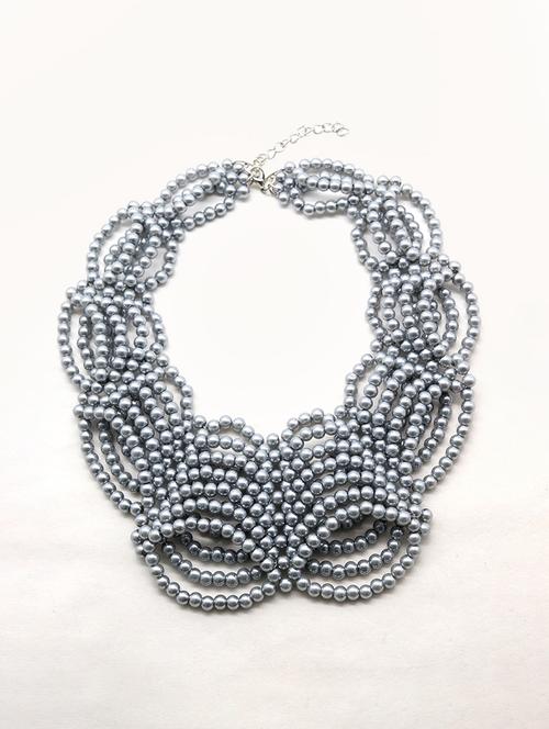 grey metal overlapping necklace - 17863406 - Very Small Image - 1