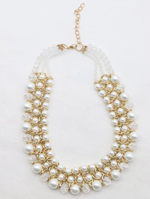odette faux pearl and stone necklace - 17863416 - Very Small Image - 1