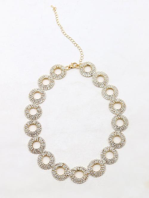 odette golden cute and sober clear stone necklace - 17863434 - Very Small Image - 1