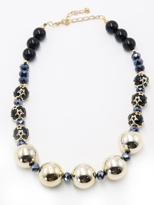 odette black and golden bead necklace - 17863445 - Very Small Image - 1