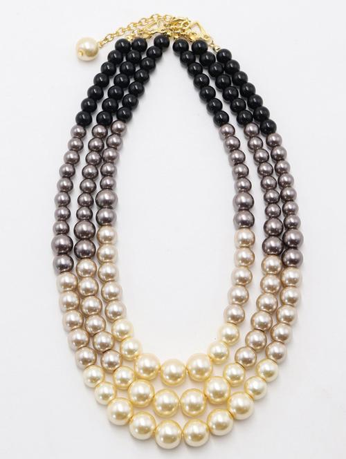 odette tri-coloured pearl and bead necklace - 17863452 - Very Small Image - 1