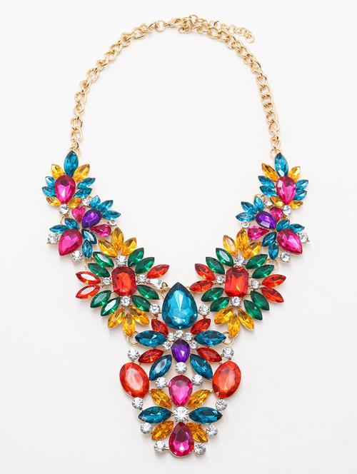 odette muticoloured dazzling diamante stone necklace! - 17863461 - Very Small Image - 1