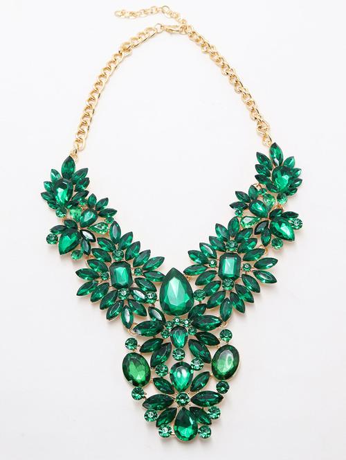 odette green dazzling diamante stone necklace - 17863463 - Very Small Image - 1