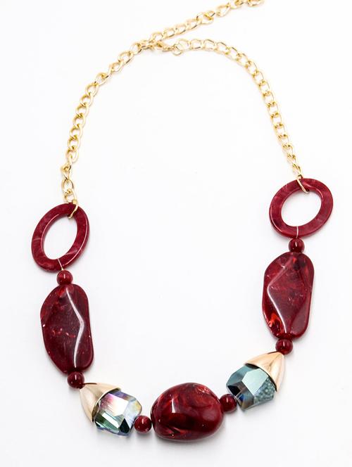 odette red pebble-like bead necklace - 17863471 - Very Small Image - 1