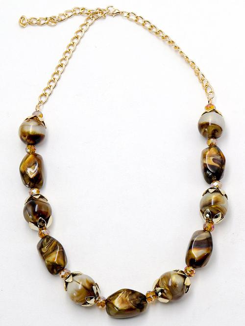 odette brown and ash-coloured bead necklace - 17863475 - Very Small Image - 1